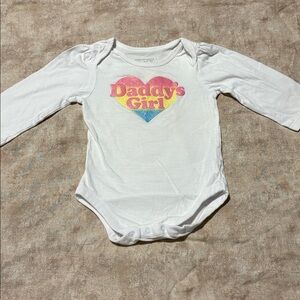 The Children's Place White and Pink Graphic Onesie